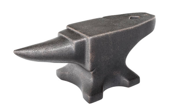 istock Heavy metal anvil sitting on white background 2205539807