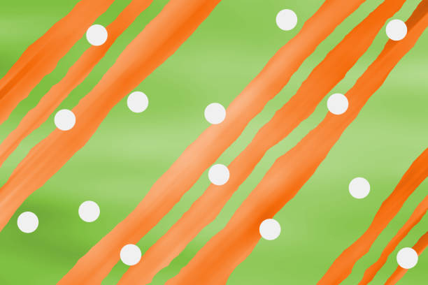 Macro texture of a retro orange fabric with white polka dots. Stylish background for vintage, textile, design, fashion, home decor, and creative projects