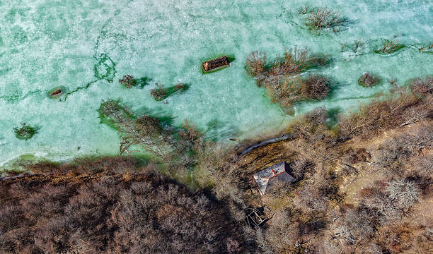 istock Nature pollution and water contamination of the copper mine exploitation 2205552815