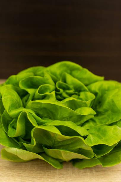 Fresh lettuce leaves, ready to eat. Lettuce leaves on the table. High quality photo