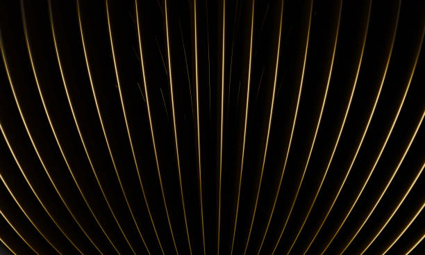 Sophisticated Abstract Art: Dynamic Gold Waves and Shadows