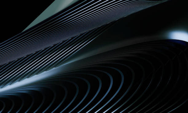 istock Abstract Modern Gradient Lines: Futuristic Black and Blue Design 2205563725