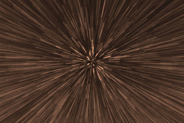 Black and peach fuzz zoom perspective background. Abstract soft explosion effect. Centric motion pattern