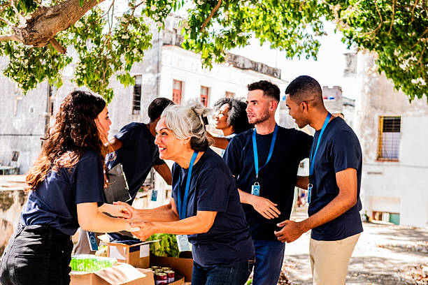 istock Volunteers talking outdoors 2205572089