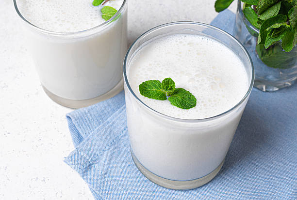 istock Probiotic fermented dairy drink. Ayran, kefir, lassi. 2205581601