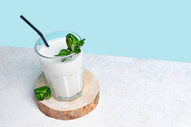 istock Glass of probiotic fermented dairy drink. Ayran, kefir. 2205581627
