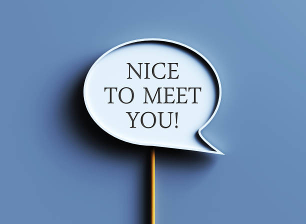 istock Nice to meet you written on Speech Bubble 2205584290