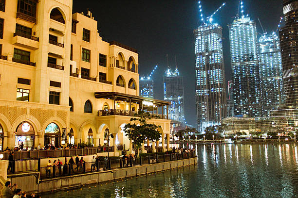 Dubai, the city lights, and the huge buildings