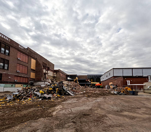 istock Large Scale Demolition Construction Site and Heavy Equipment 2205586519