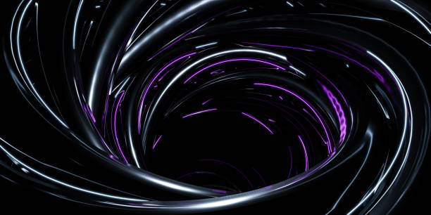 istock Black Background With Purple and White Swirls 3d render illustration 2205588845
