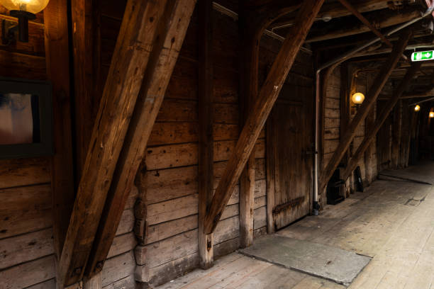 istock Nordic design architecture: wooden building frame 2205591164