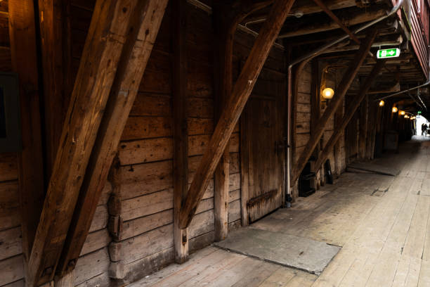 Nordic design architecture: wooden building frame