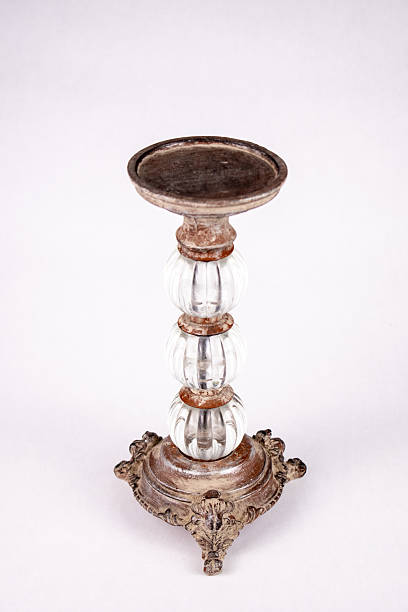 istock Distressed farmhouse aesthetic pillar candle holder 2205595821
