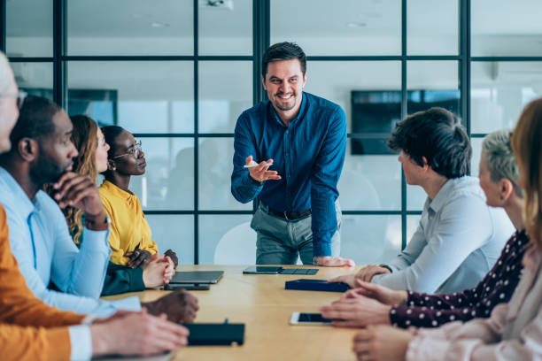 istock Team of professionals during a meeting. 2205598315