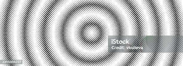 Halftone Circle Background Black And White Dotted Circular Gradient ...