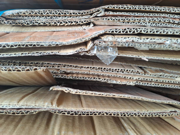 istock Flatten paper carton boxes. Cardboard Recycling 2205604756