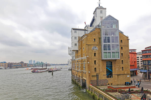London, United Kingdom - January 25, 2013: Malt Mill Anchor Brewhouse Building Complex at Shad Thames River in Southwark Historic Landmark Winter Day.