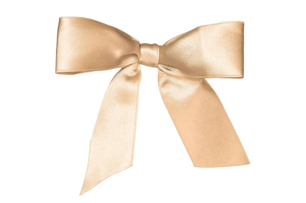 istock Satin beige bow isolated cutout 2205614004