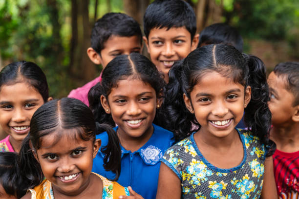 istock Group of happy kids, Sigiriya, Ceylon 2205619894