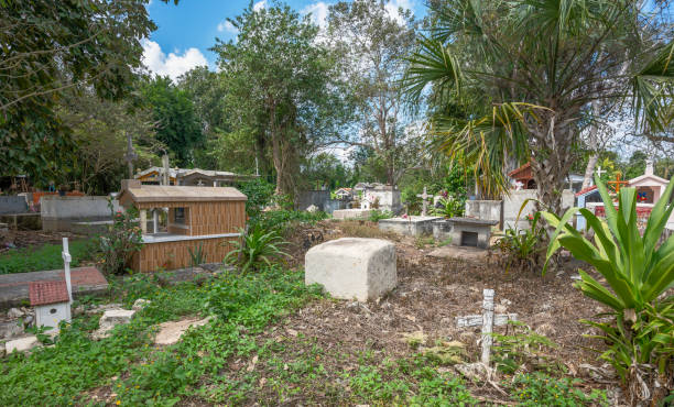 Old Cemetery in the village of Limones, Quintana Roo, Mexico