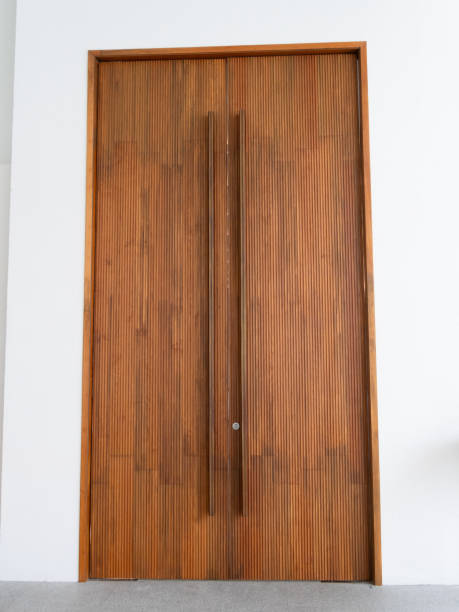 istock Elegant wooden door design modern interior architectural inspiration minimalist style front view 2205626430