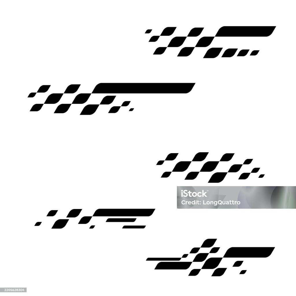 Abstract Black Checkered Patterns Set Stock Illustration - Download ...
