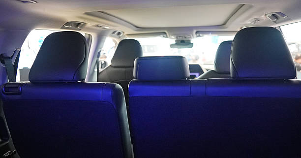 istock Car interior seen from back seats 2205630223