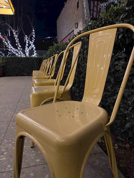 Yellow Chairs at Restaurant in San Diego