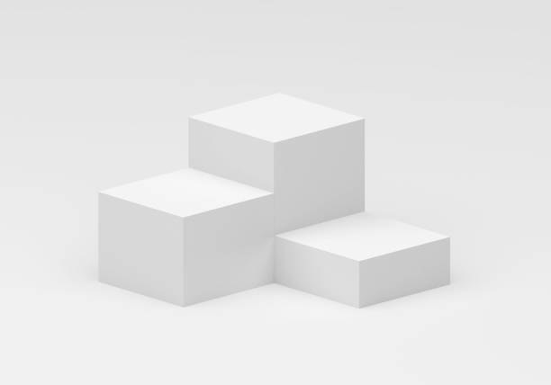 istock White square product display podium in studio room, for display presentation 2205642001