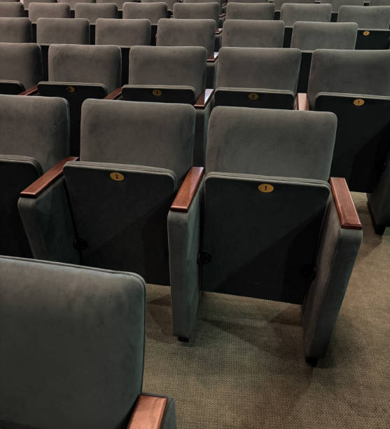 istock A row of chairs are empty in a theater 2205645232