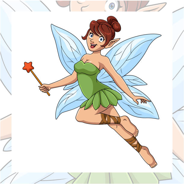 istock Cartoon cute little fairy on white background 2205648571