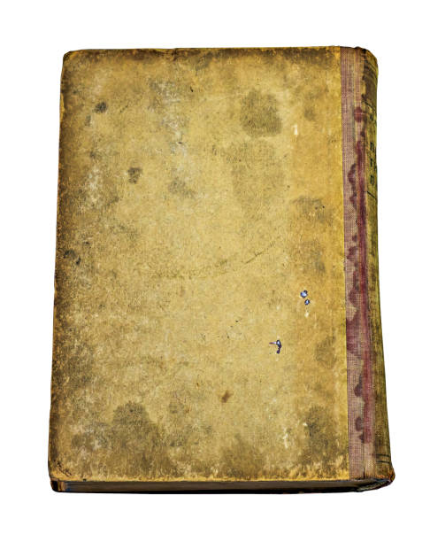 istock Old book isolated on a white background. Old damaged book close up. 2205649698