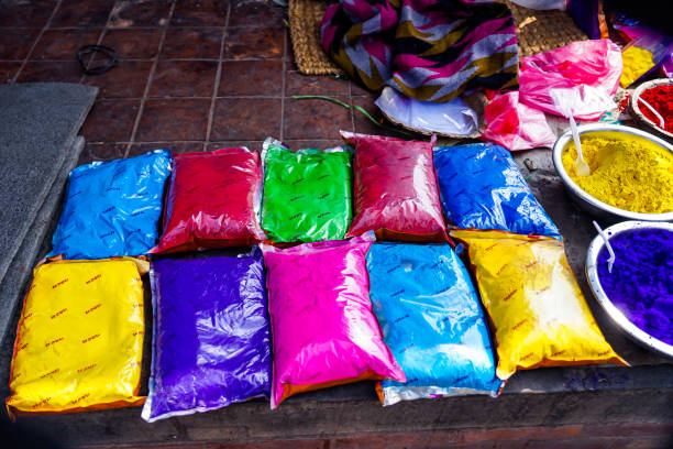 Vermilion powder used in traditional Indian religious ceremonies.