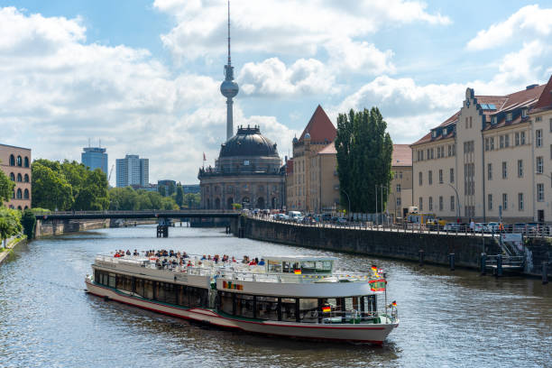 Berlin, Germany - June 24, 2024: River Tram in Berlin  Exploring the City from the Water with a Scenic and Unique Experience.