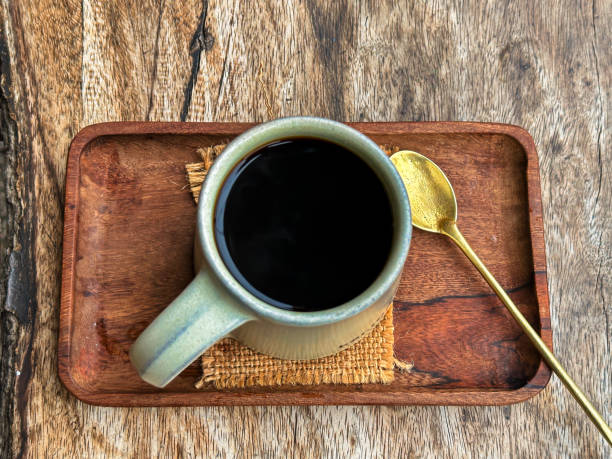 Closeup view of coffee on table