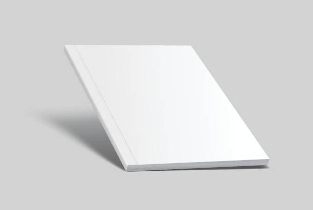 istock Vector realistic 3d magazine mockup with white blank cover isolated on background. For the business presentation magazine, notebook, booklet, brochure, catalogue or a publisher advertising corporate 2205655699