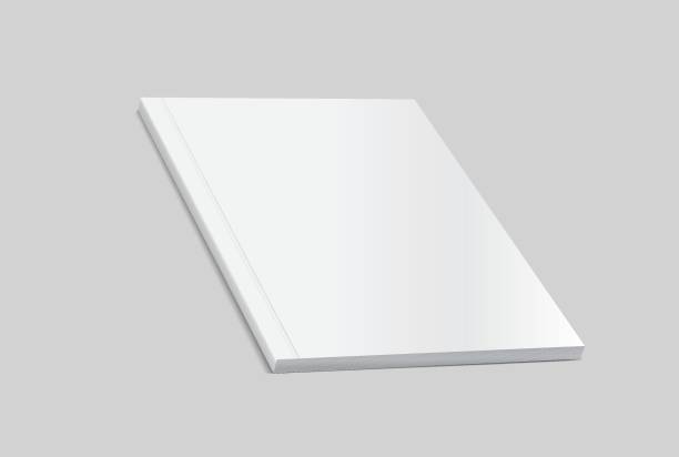 istock Vector realistic 3d magazine mockup with white blank cover isolated on background. For the business presentation magazine, notebook, booklet, brochure, catalogue or a publisher advertising corporate 2205655700