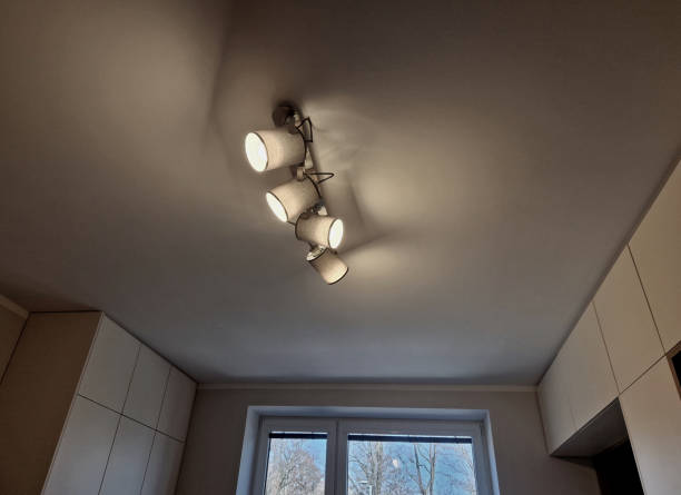 istock Track Light Modern Spotlight Creative Living Room Bedroom Cloakroom Lighting Single Light, textile translucent gray and tiltable. four pieces with stainless steel strip 2205658007