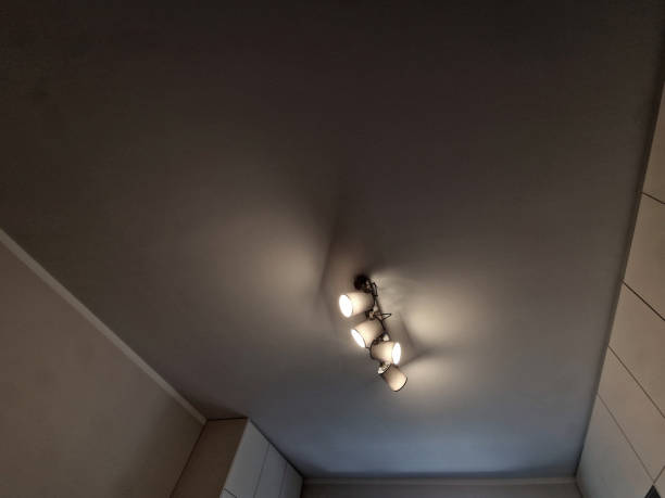 istock Track Light Modern Spotlight Creative Living Room Bedroom Cloakroom Lighting Single Light, textile translucent gray and tiltable. four pieces with stainless steel strip 2205658147