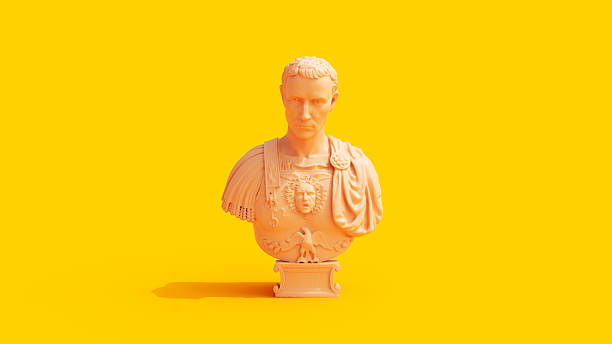 istock Caesar Bust Head Peach Skin Tone Vivid Yellow 2205659581