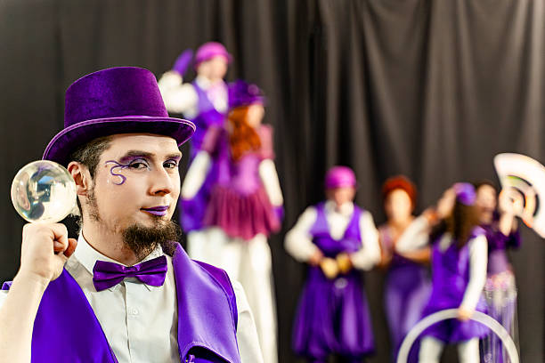 Theater Group Rehearsing A Play On Stage