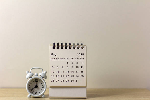 istock Hello May, desk calendar for planning May 2025. 2205663002