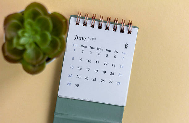 istock Hello June, desk calendar for planning for June 2025. 2205663006