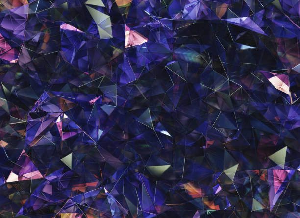 istock Luxury Abstract Realistic Purple Crystal Texture Reflection Close Up Background 3D rendering 2205663416