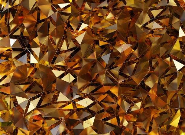 istock Luxury Abstract Realistic Gold Crystal Texture Reflection Close Up Background 3D rendering 2205663419