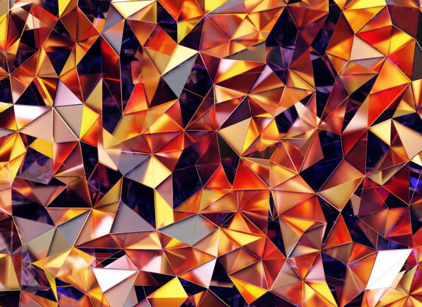 istock Luxury Abstract Realistic Black and Orage Crystal Texture Reflection Close Up Background 3D rendering 2205663421
