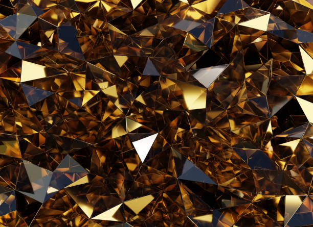 istock Luxury Abstract Realistic Deep Gold Crystal Texture Reflection Close Up Background 3D rendering 2205663429