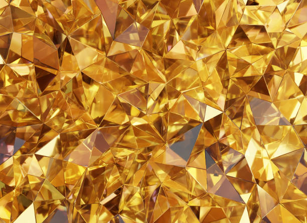 istock Luxury Abstract Realistic Gold Crystal Texture Reflection Close Up Background 3D rendering 2205663432