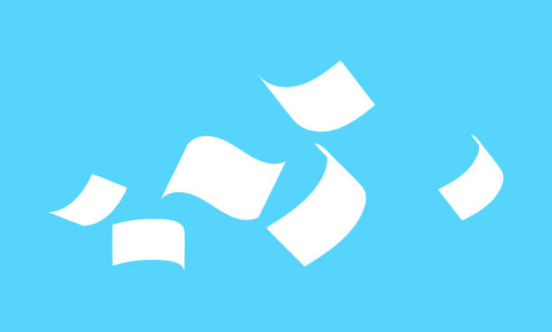 istock flying paper bill, documents paper note fly, silhouette paper bill many fall, busy chaos concept 2205664983