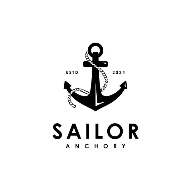 Anchor logo design illustration and symbol
